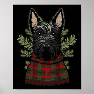 Weihnachtsmann Scottie Santa an Weihnachten Schott Poster