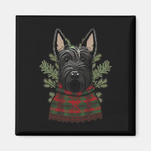 Weihnachtsmann Scottie Santa auf Weihnachten Schot Magnet