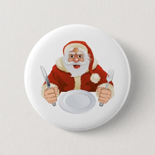Weihnachtsmann setzte für Weihnachtsabendessen Button (Vorderseite)