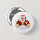 Weihnachtsmann setzte für Weihnachtsabendessen Button (Vorne & Hinten)