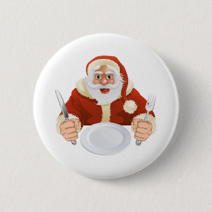 Weihnachtsmann setzte für Weihnachtsabendessen Button
