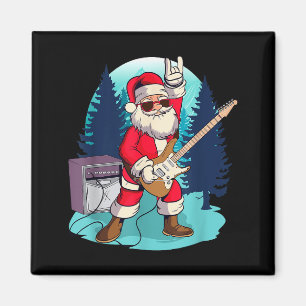 Weihnachtsmann-Shirts für Gitarristen Musiker Gesc Magnet
