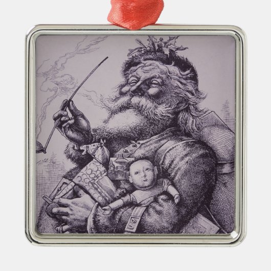 Weihnachtsmann Silbernes Ornament (Vorne)