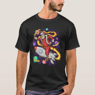 Weihnachtsmann sitzt auf Rakete in der Union T-Shirt