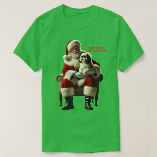 Weihnachtsmann sitzt mit einem schiitischen Tzu Do T-Shirt (Design vorne)