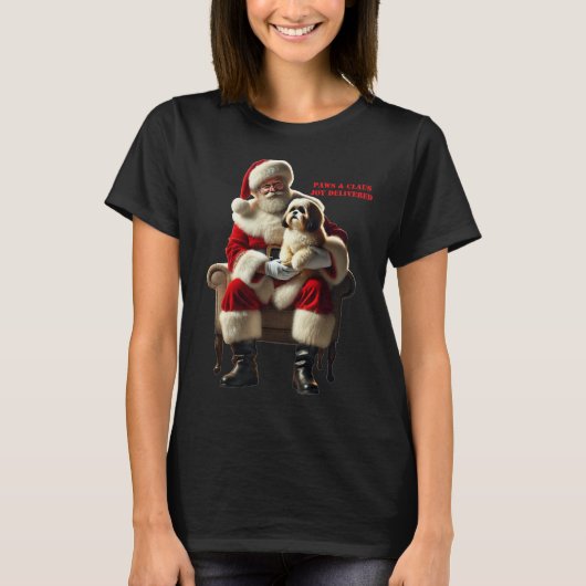 Weihnachtsmann sitzt mit einem schiitischen Tzu Do T-Shirt (Vorderseite)