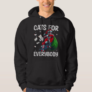 Weihnachtsmann Skateboarding Cats für jeden lustig Hoodie