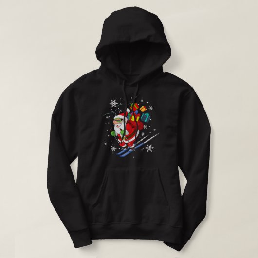 Weihnachtsmann Skifahren Weihnachten Weihnachten W Hoodie (Design vorne)