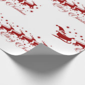 Weihnachtsmann-Sleigh-Muster Geschenkpapier (Ecke)