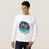 Weihnachtsmann sleigh Weihnachten Sweatshirt (Vorne ganz)