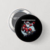 Weihnachtsmann Snowboarden Frohe Weihnachten Winte Button (Vorne & Hinten)