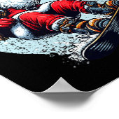 Weihnachtsmann Snowboarden Frohe Weihnachten Winte Poster (Ecke)