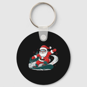 Weihnachtsmann Snowboarden Weihnachtsfeiertag Schlüsselanhänger