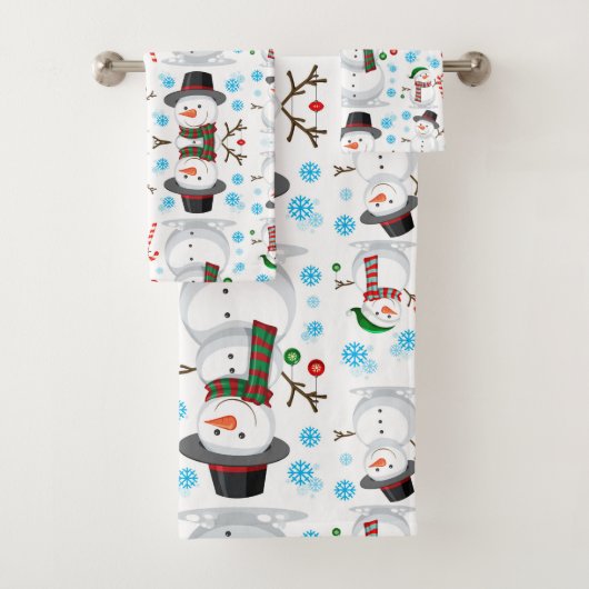 Weihnachtsmann Snowman Badhandtuch Set (Insitu)