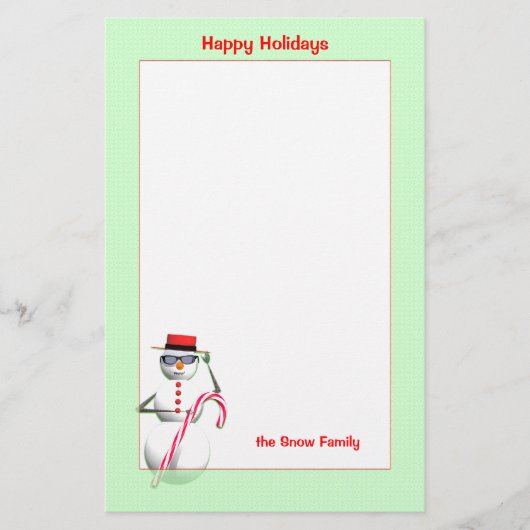 Weihnachtsmann Snowman Briefpapier (Vorderseite)