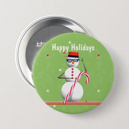 Weihnachtsmann Snowman Button (Vorne & Hinten)