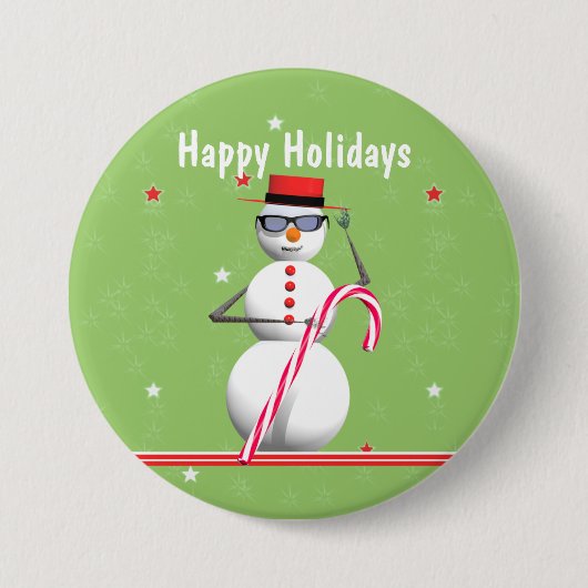 Weihnachtsmann Snowman Button (Vorderseite)