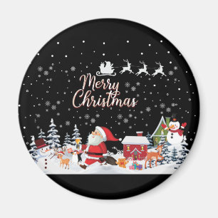 Weihnachtsmann, Snowman Frohe Weihnachtsfeiertage Magnet