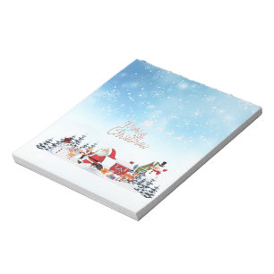 Weihnachtsmann, Snowman Frohe Weihnachtsfeiertage Notizblock