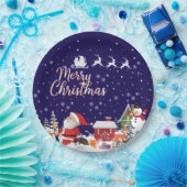 Weihnachtsmann, Snowman Frohe Weihnachtsfeiertage Pappteller (Party)
