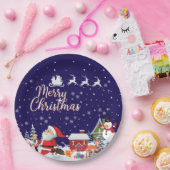 Weihnachtsmann, Snowman Frohe Weihnachtsfeiertage Pappteller (Party)