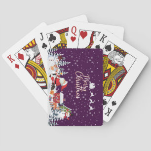 Weihnachtsmann, Snowman Frohe Weihnachtsfeiertage Spielkarten