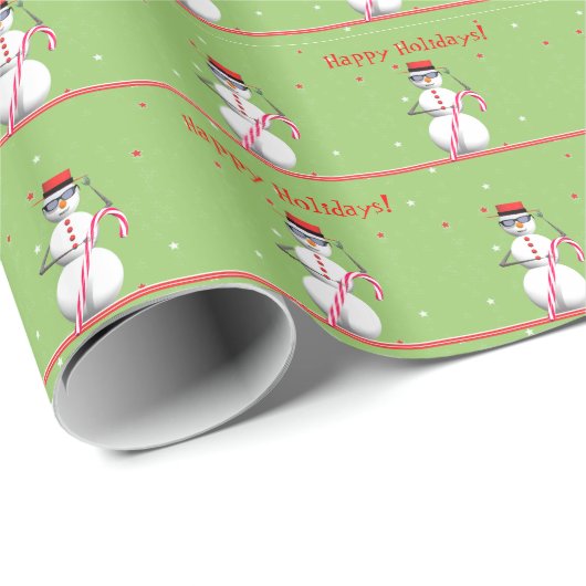 Weihnachtsmann Snowman Geschenkpapier (Rolleneckpunkt)