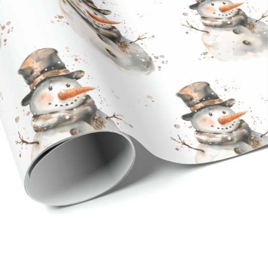 Weihnachtsmann Snowman Geschenkpapier (Rolleneckpunkt)