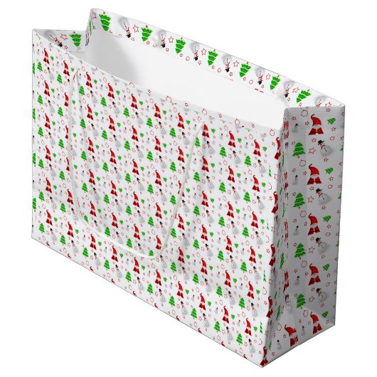 Weihnachtsmann Snowman Große Geschenktüte (Vorderseite Schrägansicht)