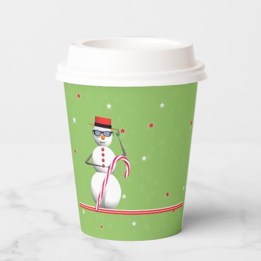 Weihnachtsmann Snowman Pappbecher (Rückseite)