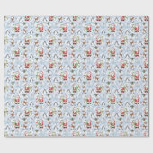 Weihnachtsmann, Snowman, Rentier, Katze Geschenkpapier (Flach)