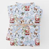 Weihnachtsmann, Snowman, Rudolph, Katze Geschenkpapier Set (Beispiel)