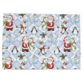 Weihnachtsmann, Snowman, Rudolph, Katze Große Geschenktüte (Rückseite)