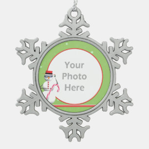 Weihnachtsmann Snowman Schneeflocken Zinn-Ornament