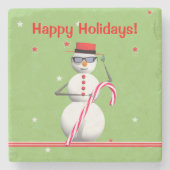 Weihnachtsmann Snowman Steinuntersetzer (Vorderseite)