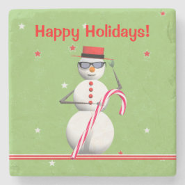 Weihnachtsmann Snowman Steinuntersetzer