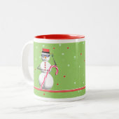 Weihnachtsmann Snowman Zweifarbige Tasse (Vorderseite Links)