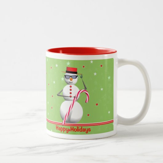 Weihnachtsmann Snowman Zweifarbige Tasse (Rechts)