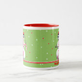 Weihnachtsmann Snowman Zweifarbige Tasse (Mittel)