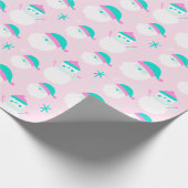 Weihnachtsmann Snowmen Schneeflocken Moderne Weihn Geschenkpapier (Ecke)