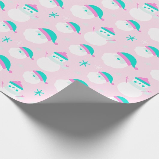 Weihnachtsmann Snowmen Schneeflocken Moderne Weihn Geschenkpapier (Ecke)