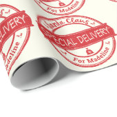 Weihnachtsmann Sonderlieferung Name hinzufügen Geschenkpapier (Rolleneckpunkt)