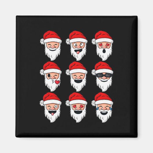 Weihnachtsmann Spaß Faces Boys Mädchen Kinder XM Magnet (Vorne)