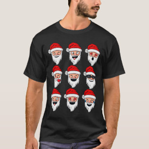 Weihnachtsmann Spaß Faces Boys Mädchen Kinder XM T-Shirt