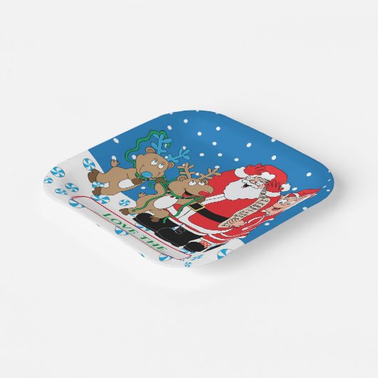 Weihnachtsmann Spaß Pappteller (Gewinkelt)