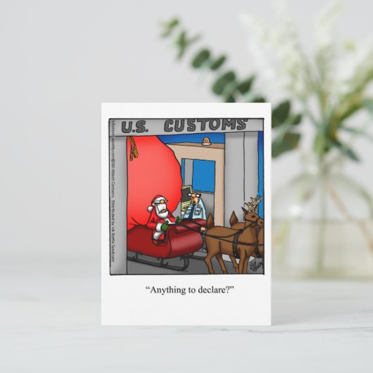 Weihnachtsmann-Spaß Postkarte (Stehend Vorderseite)