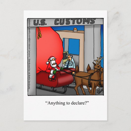 Weihnachtsmann-Spaß Postkarte (Vorderseite)