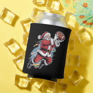Weihnachtsmann spielt American Football Weihnachte Dosenkühler