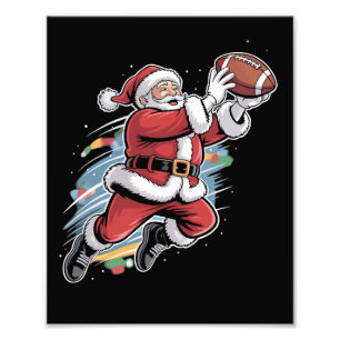 Weihnachtsmann spielt American Football Weihnachte Fotodruck