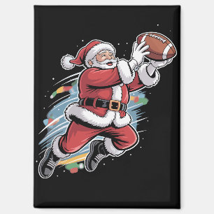 Weihnachtsmann spielt American Football Weihnachte Magnet